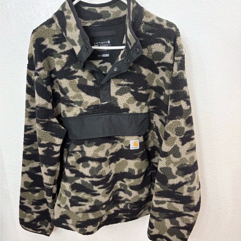 Carhartt Camo Sherpa Pullover - Green/Tan/Black